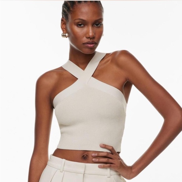 Criss Cross Sculpt Knit Aritzia Cropped Tank Top Size XS - Picture 1 of 9